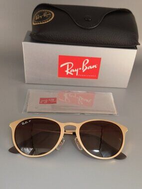Unise Unused Ray-Ban RB3539 Gold Frame Brown Gradient Polarized Lens 54-19